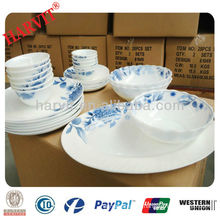 28PC Heat Resistant Synthetic Ethiopian Opal Rough Glassware Tableware Dinnerware Sets For Hot Sale